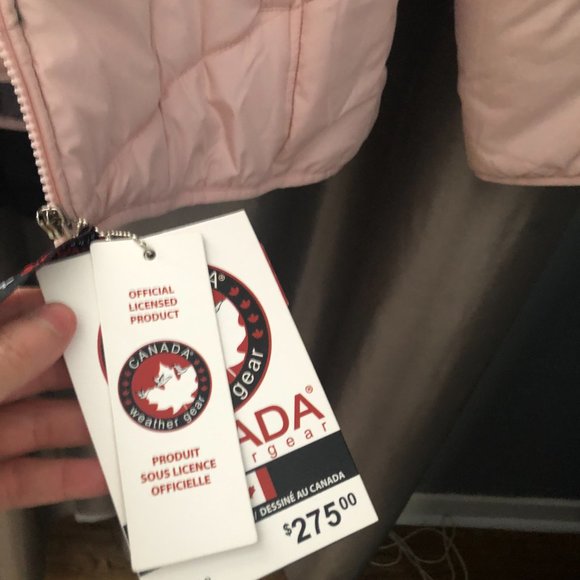 Canada Weather Gear Chevron Hooded Bomber Jacket - Blush - Picture 2 of 3